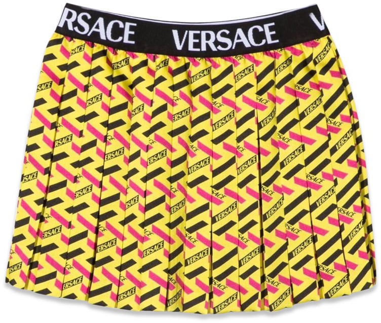 Versace SKIRT TWILL MONOGRAM + ELASTICO LOGO Geel