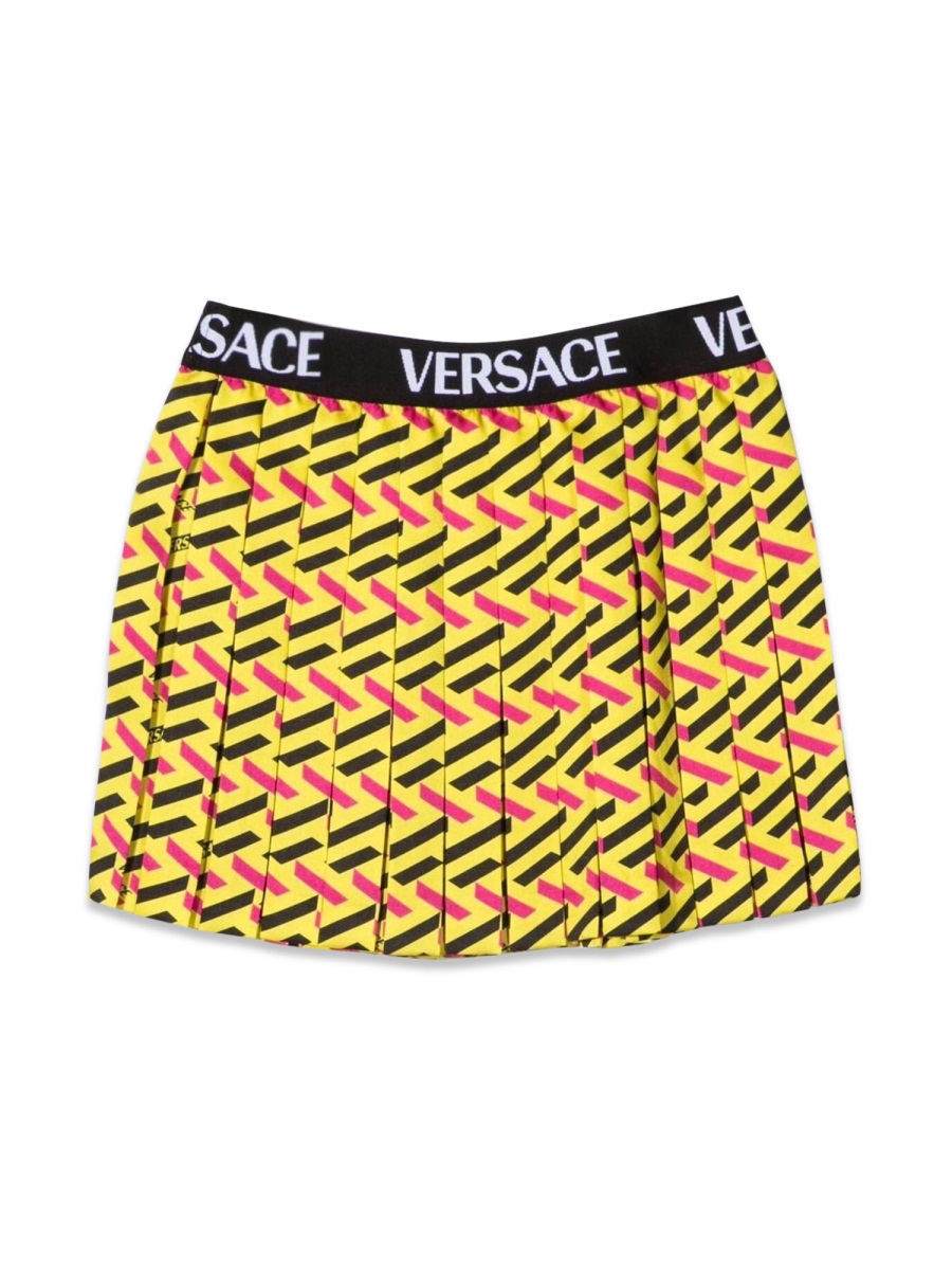 Versace SKIRT TWILL MONOGRAM + ELASTICO LOGO Geel
