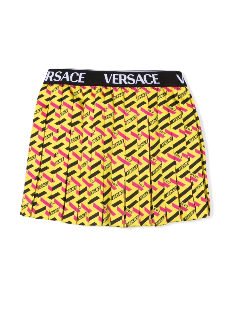 Versace SKIRT TWILL MONOGRAM + ELASTICO LOGO Geel