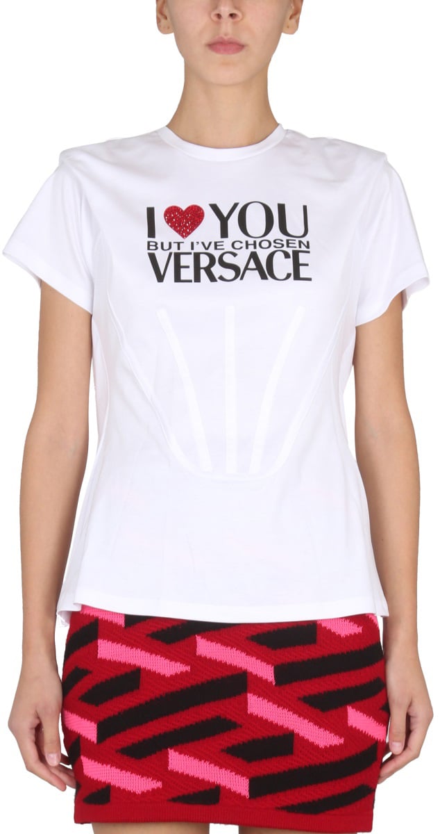 Versace T SHIRT WITH LOGO Wit