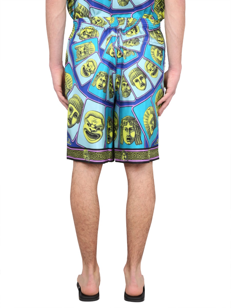 Versace SILK SHORTS THE MASKS Groen