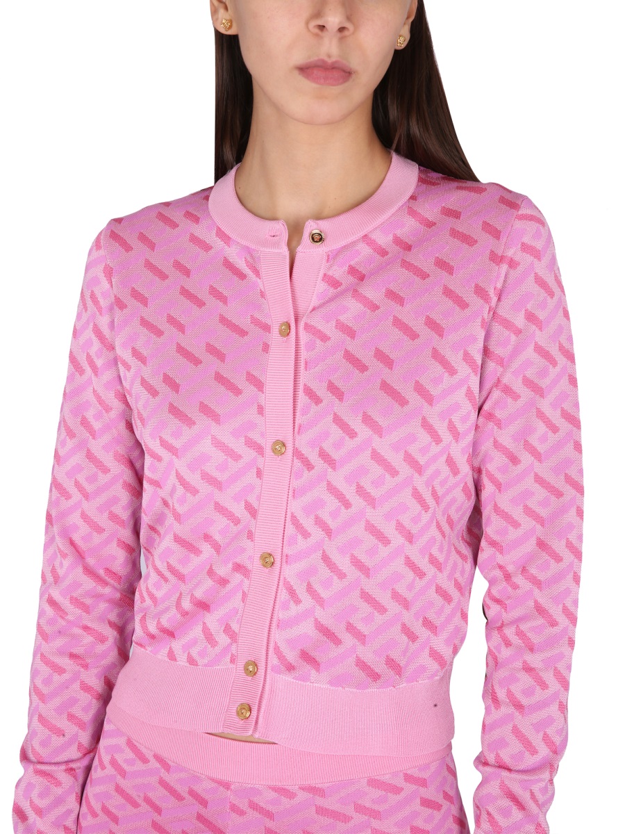 Versace JACQUARD CARDIGAN LA GRECA Roze