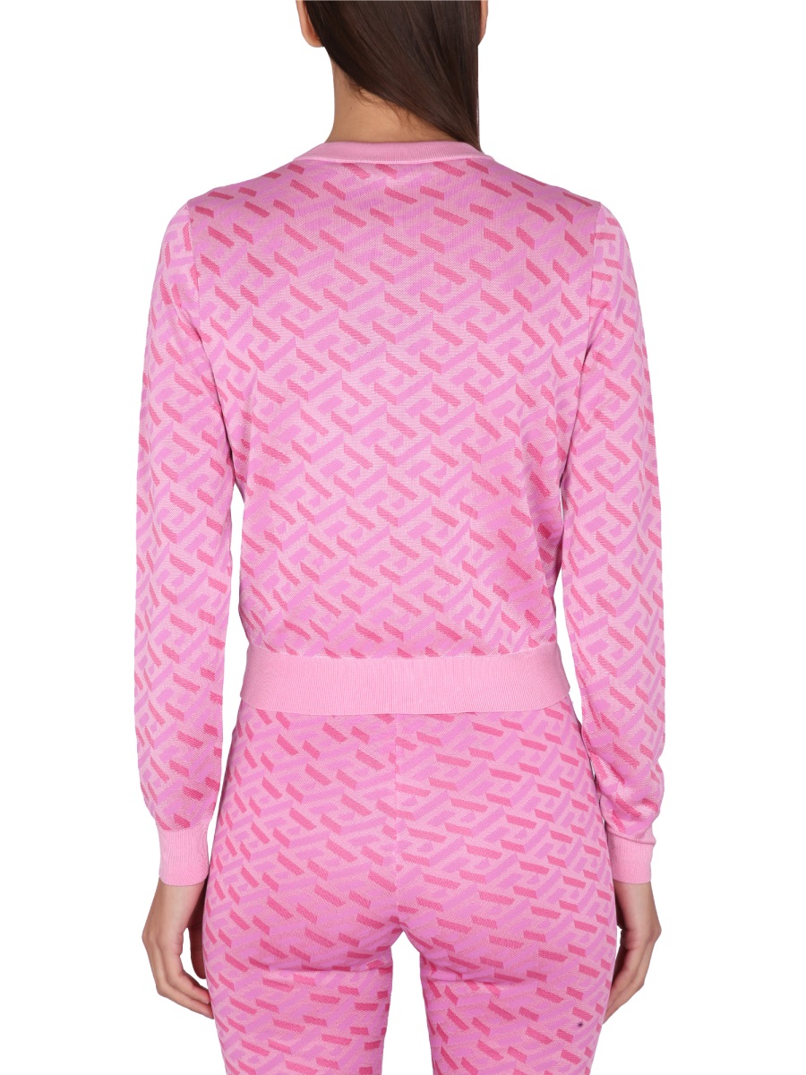 Versace JACQUARD CARDIGAN LA GRECA Roze