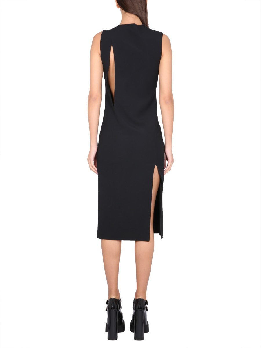 Versace SLEEVELESS MIDI DRESS WITH CUTOUTS Zwart
