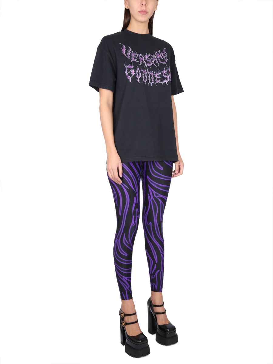 Versace VERSACE GODDESS OVERSIZED T-SHIRT Zwart
