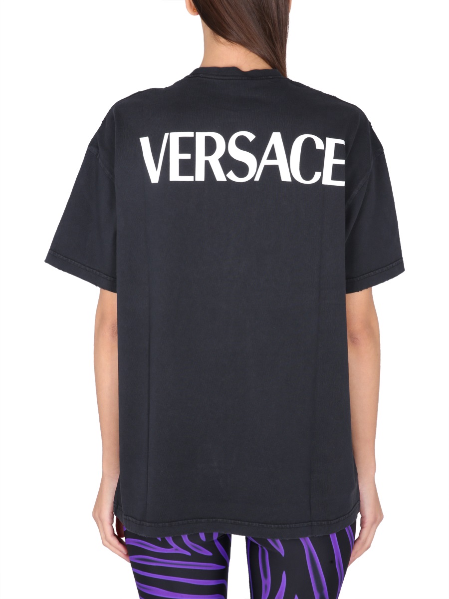 Versace VERSACE GODDESS OVERSIZED T-SHIRT Zwart