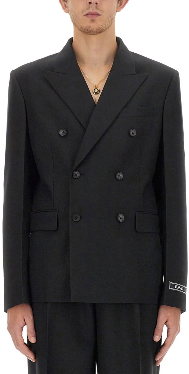 Versace DOUBLE-BREASTED BLAZER Zwart