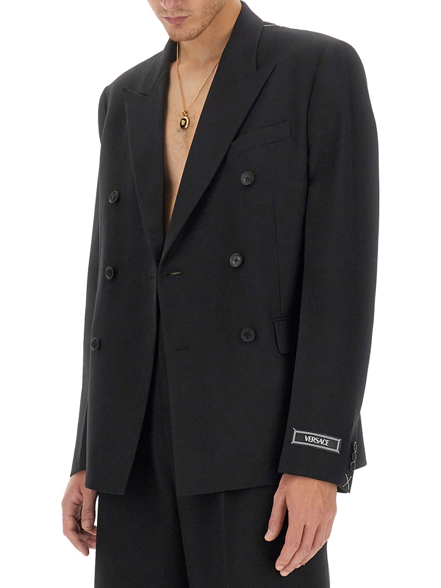 Versace DOUBLE-BREASTED BLAZER Zwart