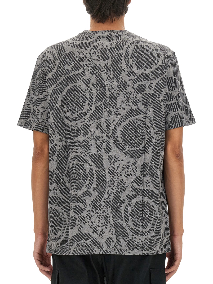 Versace SILHOUETTE BAROQUE LOGO T-SHIRT Grijs