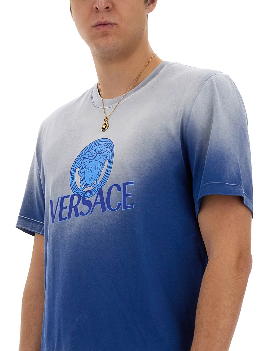 Versace T-SHIRT WITH LOGO Blauw