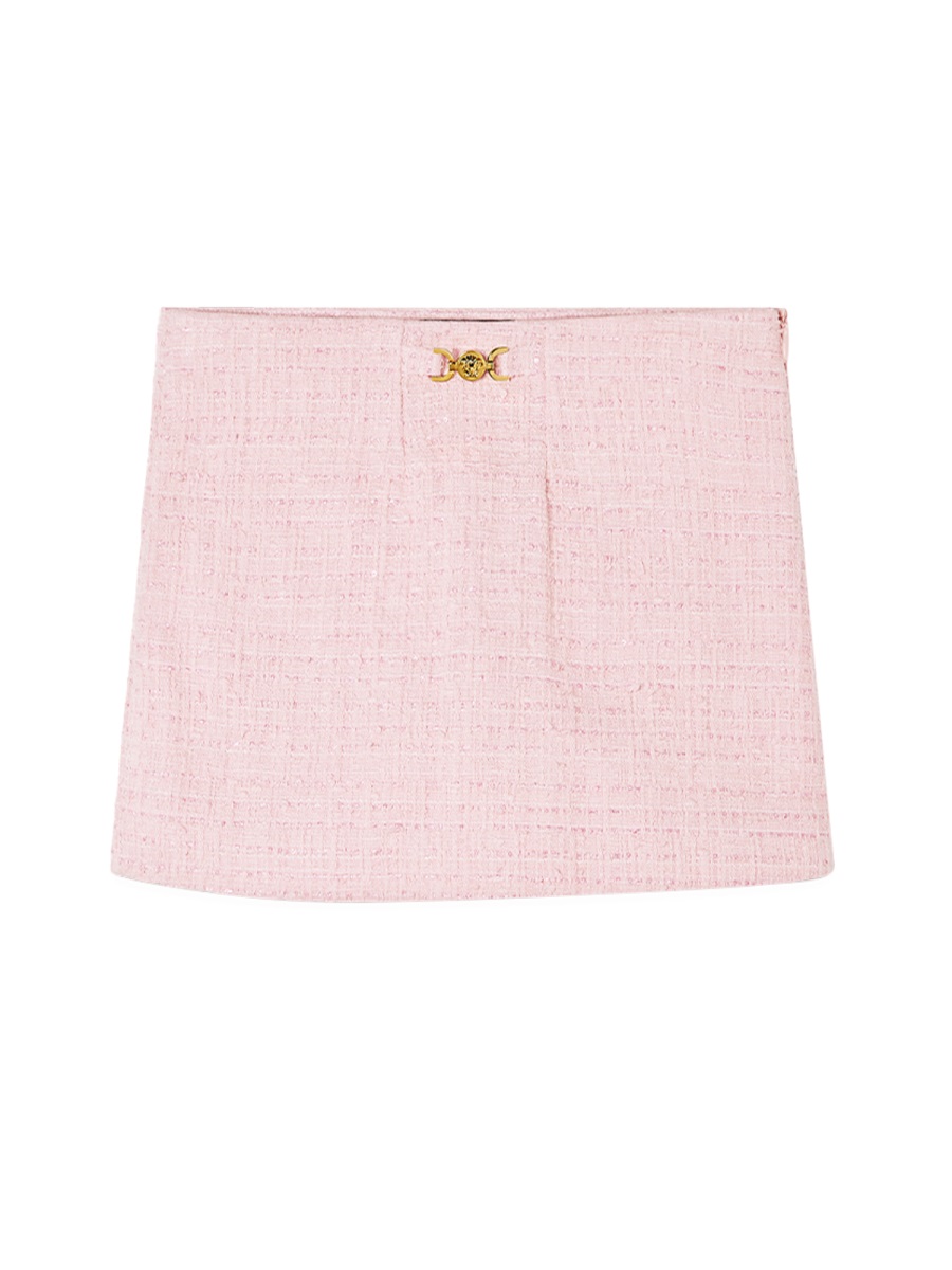 Versace skirt cotton mix tweed Roze