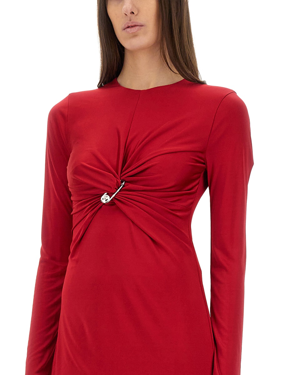 Versace "SAFETY PIN" MIDI DRESS Rood