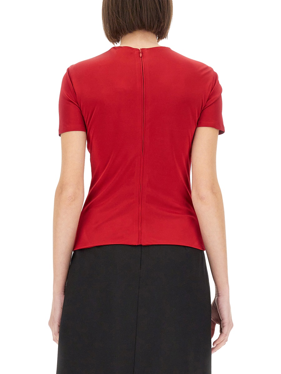 Versace "SAFETY PIN" CURLED TOP Rood