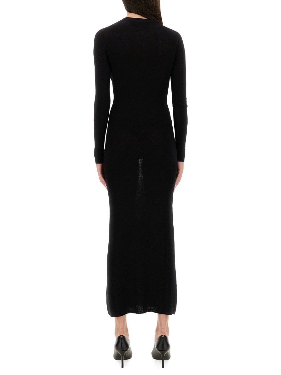 Versace WOOL DRESS WITH BUTTONS Zwart