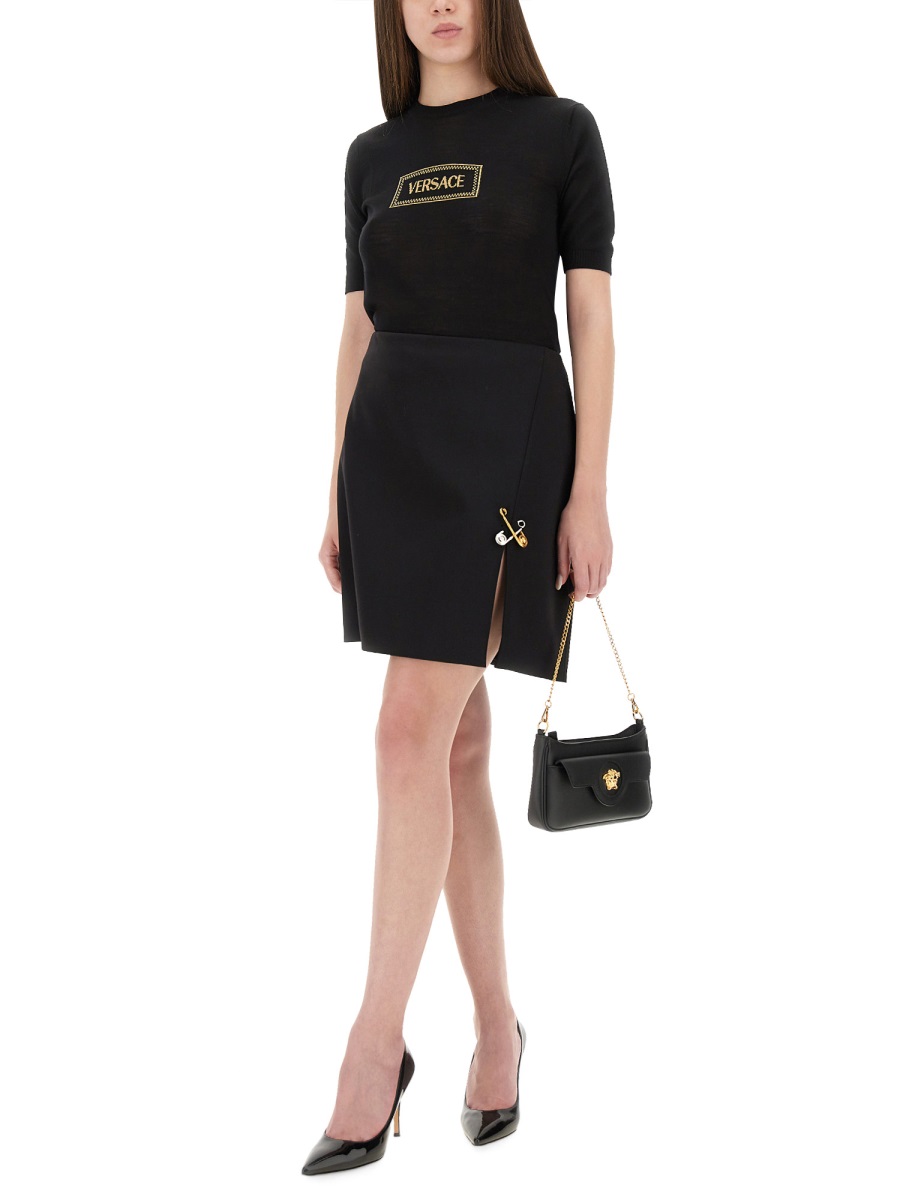 Versace LOGO KNIT T-SHIRT Zwart