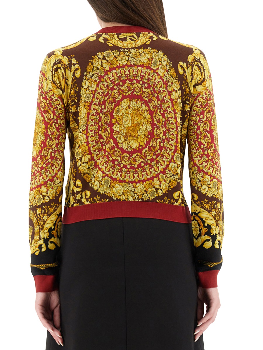 Versace BAROQUE SILK KNIT CARDIGAN Rood