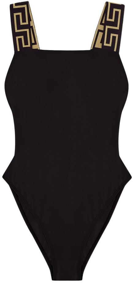 Versace ONE PIECE SWIMSUIT WITH GREEK BORDER Zwart