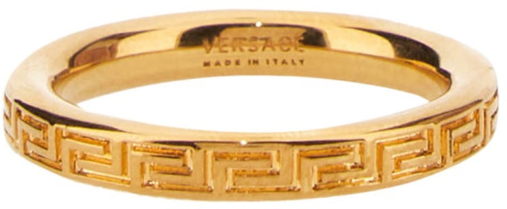 Versace ANELLO CON CHIAVE GRECA INCISA Goud