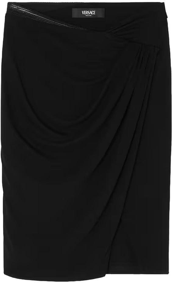 Versace MIDI SKIRT WITH ASYMMETRICAL HEMLINE Zwart