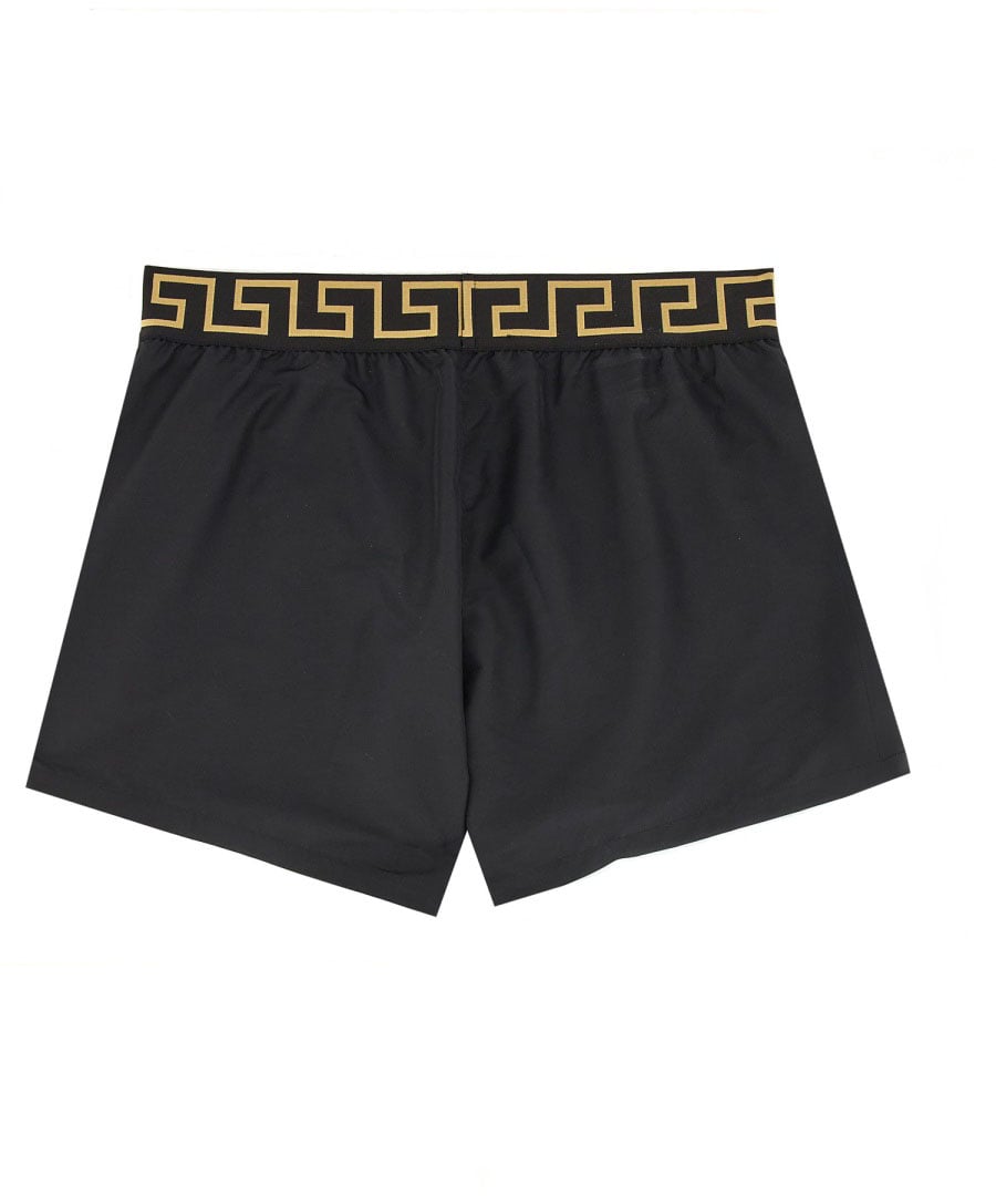 Versace SHORT DA MARE CON BORDO "GRECA" Zwart