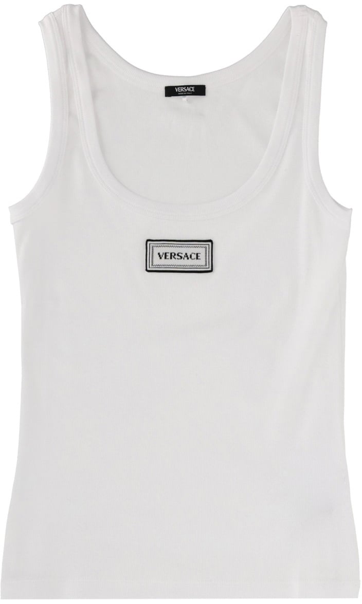 Versace TANK TOP WITH LOGO Wit