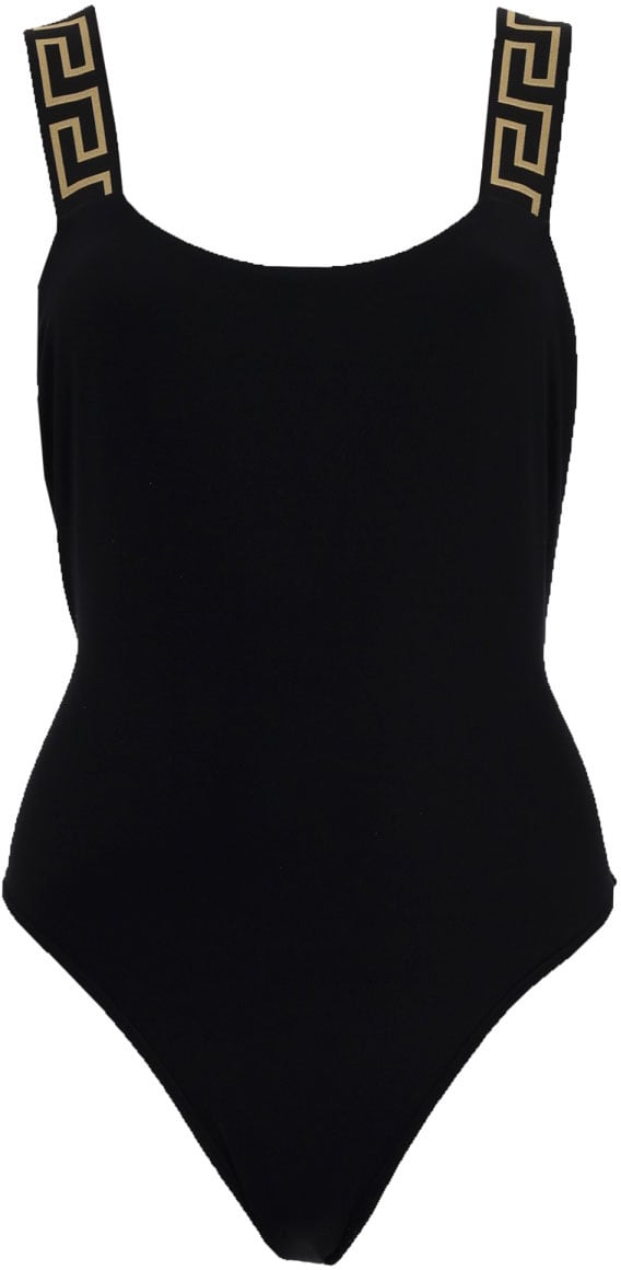 Versace ONE PIECE SWIMSUIT WITH "GREEK" DETAIL Zwart