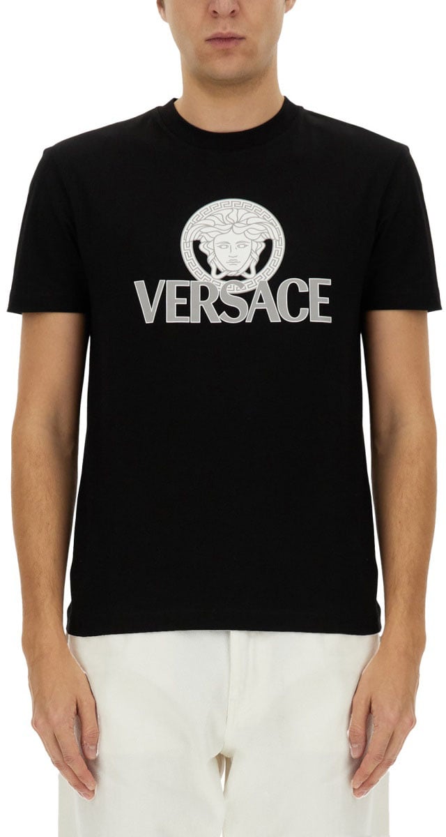 Versace T-SHIRT IN JERSEY Zwart