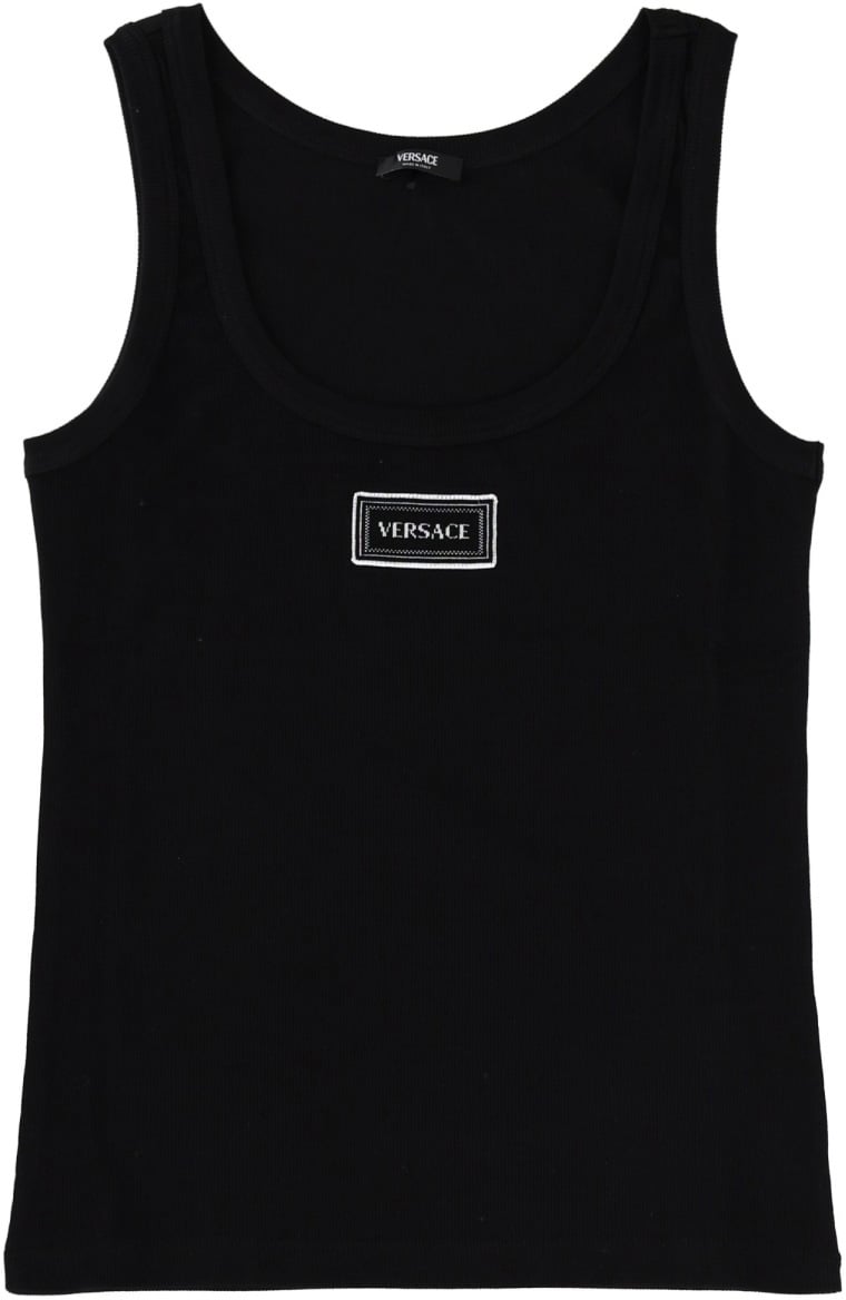 Versace TANK TOP WITH LOGO Zwart