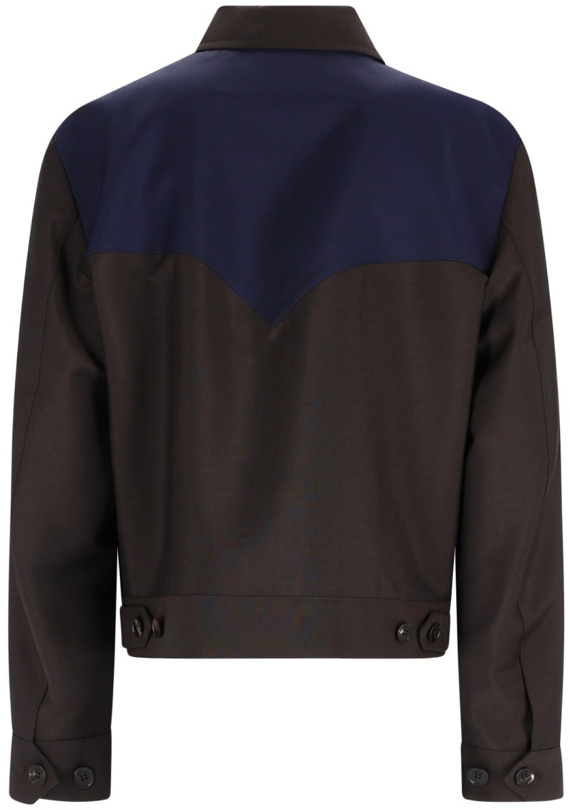 Versace GIACCA IN LANA E MOHAIR CON ZIP Bruin