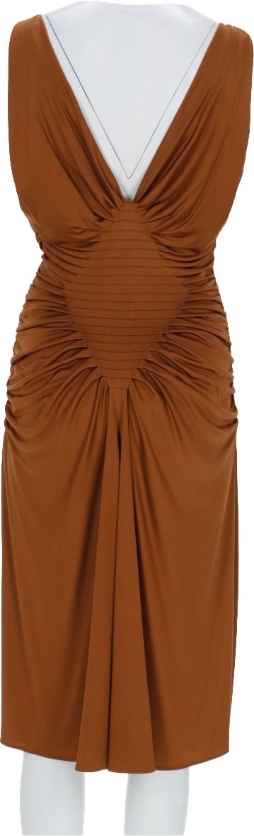 Versace ABITO MIDI IN JERSEY DI VISCOSA Bruin