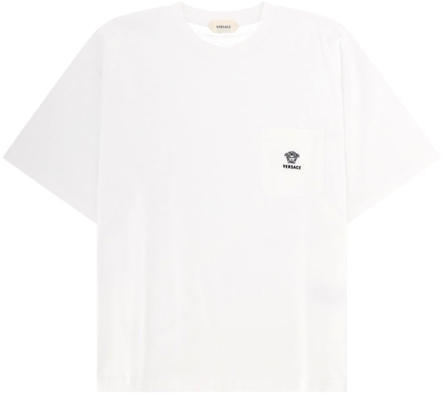 Versace T-SHIRT CON TASCHINO E LOGO Wit