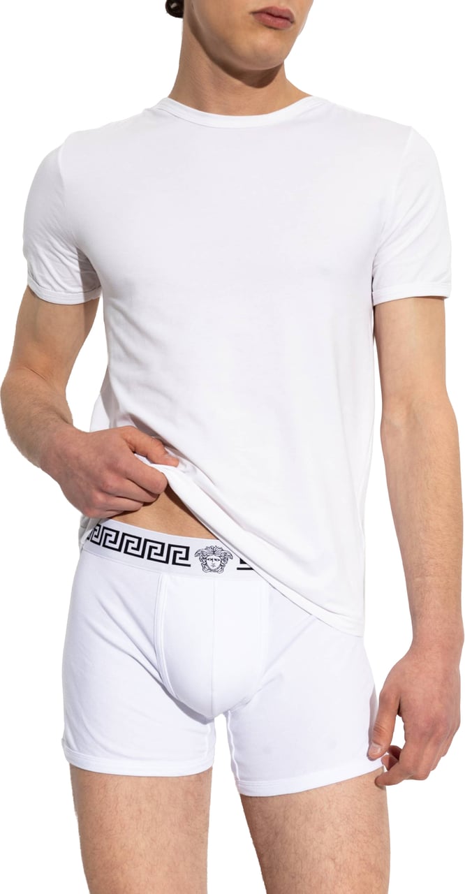 Versace White/Black Bi-Pack Jersey Bio T-shirts Wit