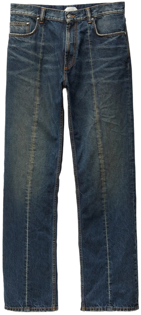 Versace Blue Shibuya Non-Stretch Vintage Denim Jeans Grijs