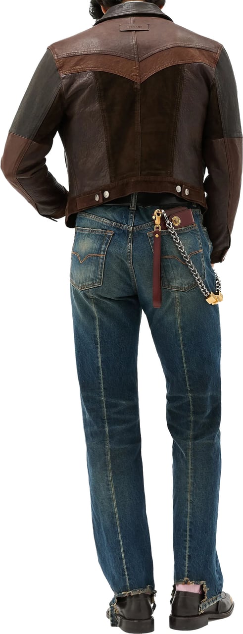 Versace Blue Shibuya Non-Stretch Vintage Denim Jeans Grijs
