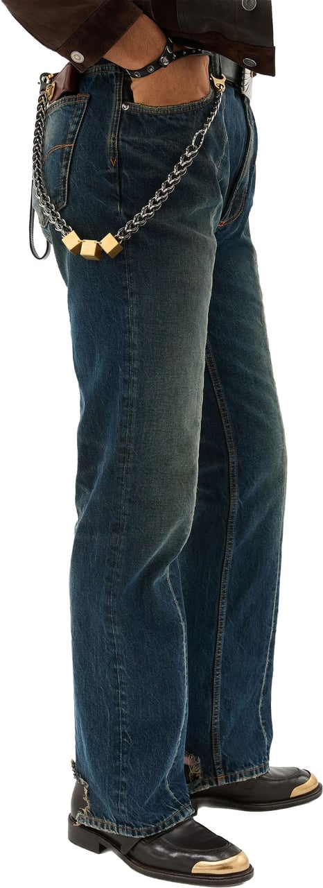 Versace Blue Shibuya Non-Stretch Vintage Denim Jeans Grijs