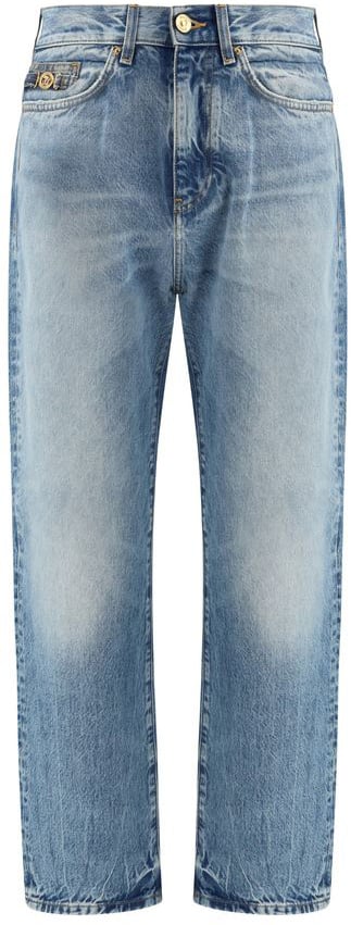 Versace Versace Blue Cotton Jeans Denim Blauw