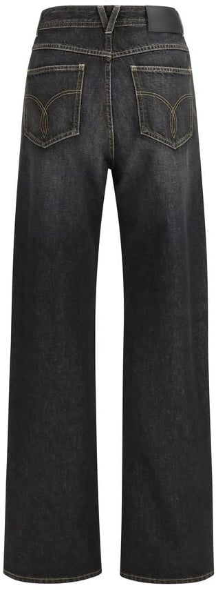 Versace Versace Black Cotton Straight-Leg Jeans Zwart