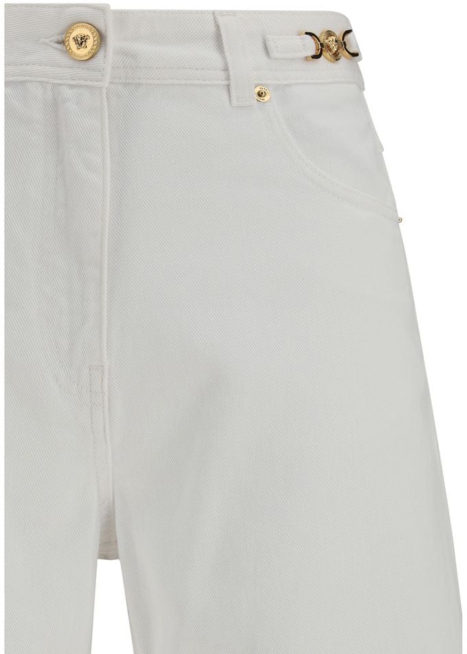 Versace Versace White Cotton Straight-Leg Jeans Wit