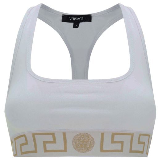 Versace Versace White Cotton Sport Bra Wit
