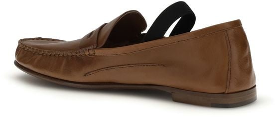 Versace Brown Lamb Ovis Aries Aries Slip-On Loafers Bruin