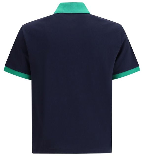 Versace Blue Cotton Polo Shirt Blauw