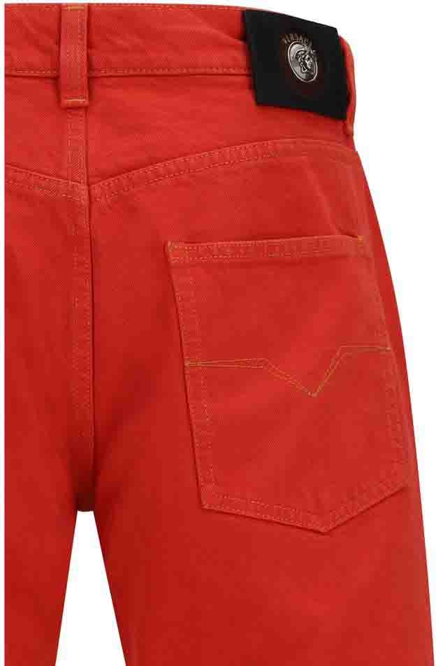 Versace Multicolor Cotton Straight-Leg Jeans Divers
