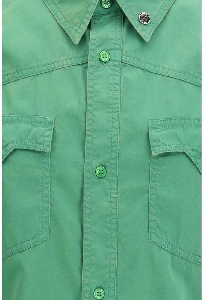 Versace Bicolor Cotton Shortsleeve Shirt Divers