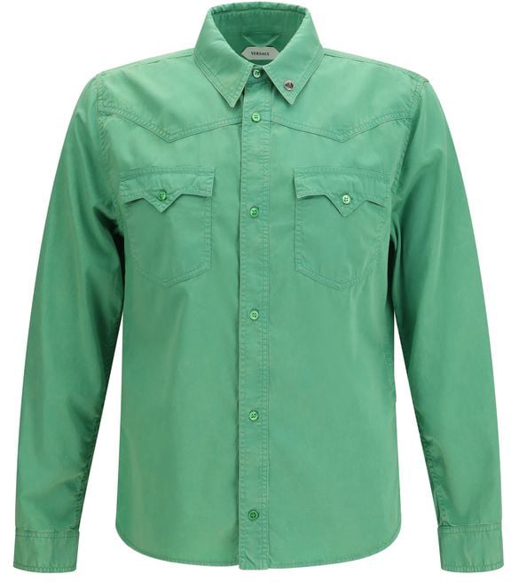 Versace Bicolor Cotton Shortsleeve Shirt Divers