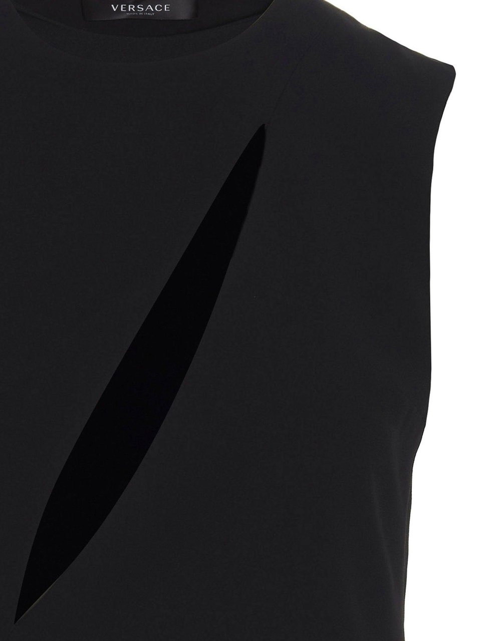Versace Black Acetate Midi Dress Zwart