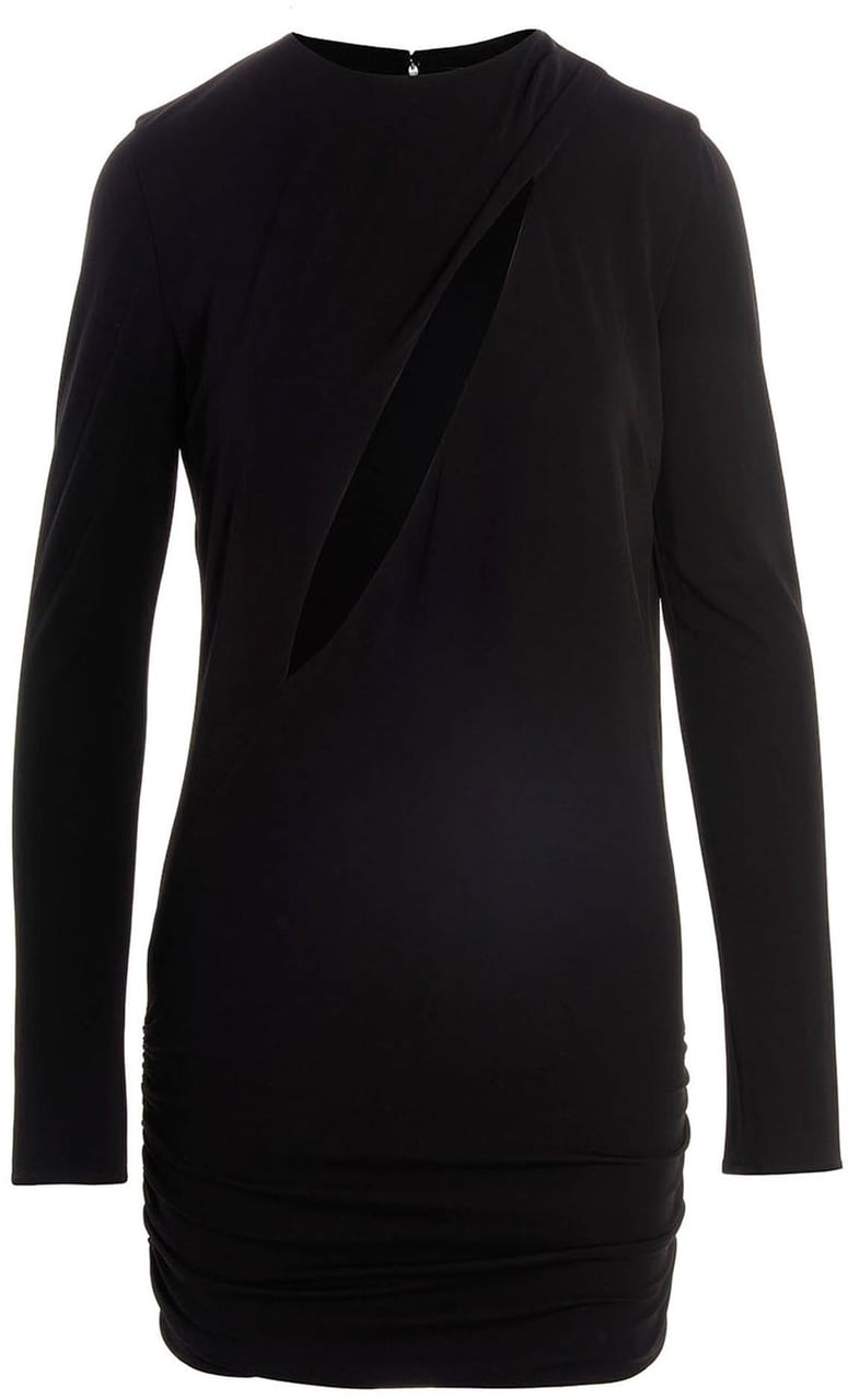 Versace Black Viscose Short Dress Zwart
