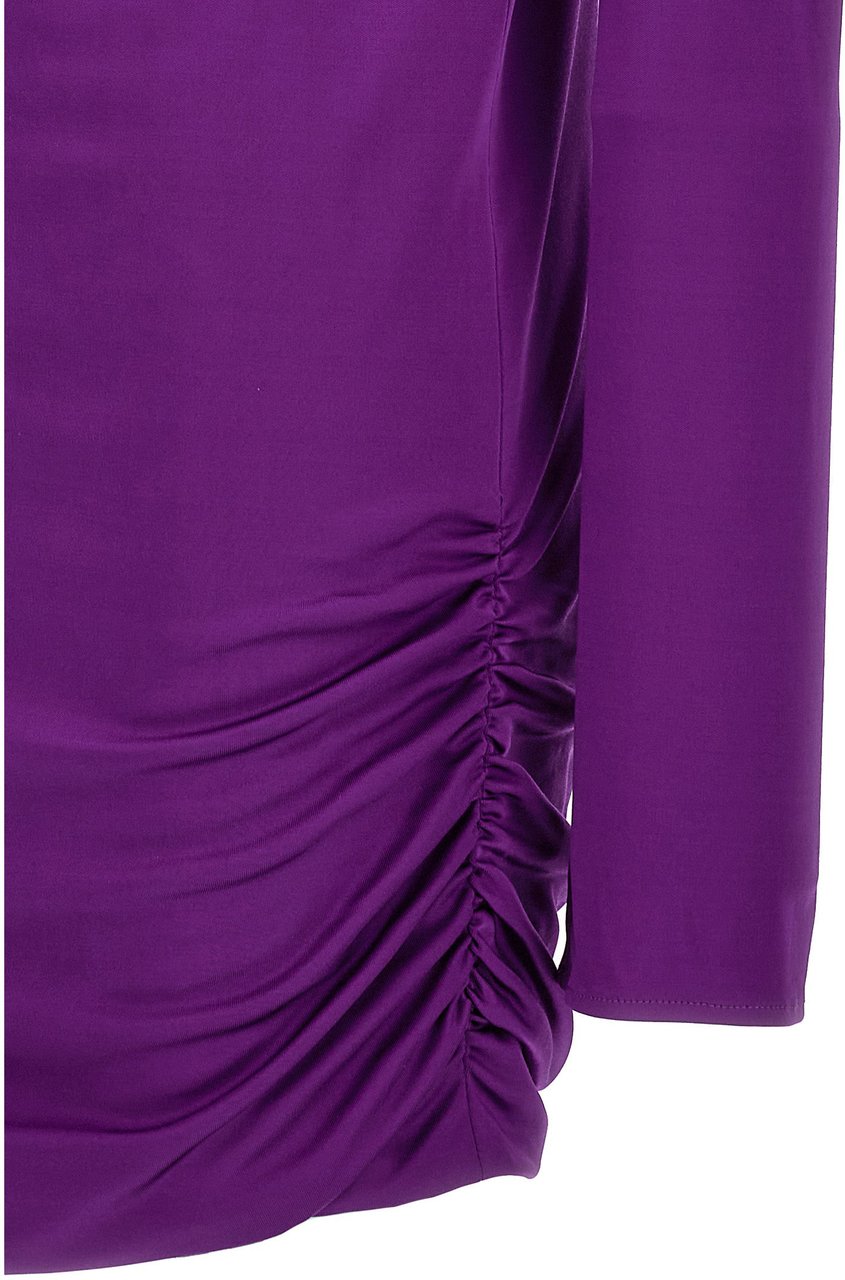 Versace Purple Viscose Short Dress Paars