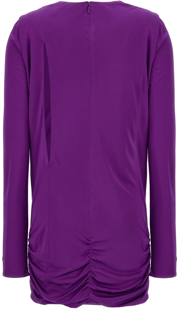 Versace Purple Viscose Short Dress Paars