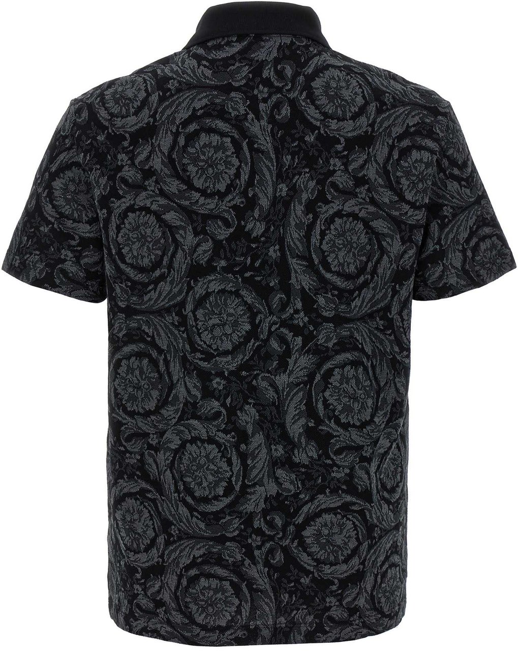 Versace Gray Cotton Polo Shirt Grijs