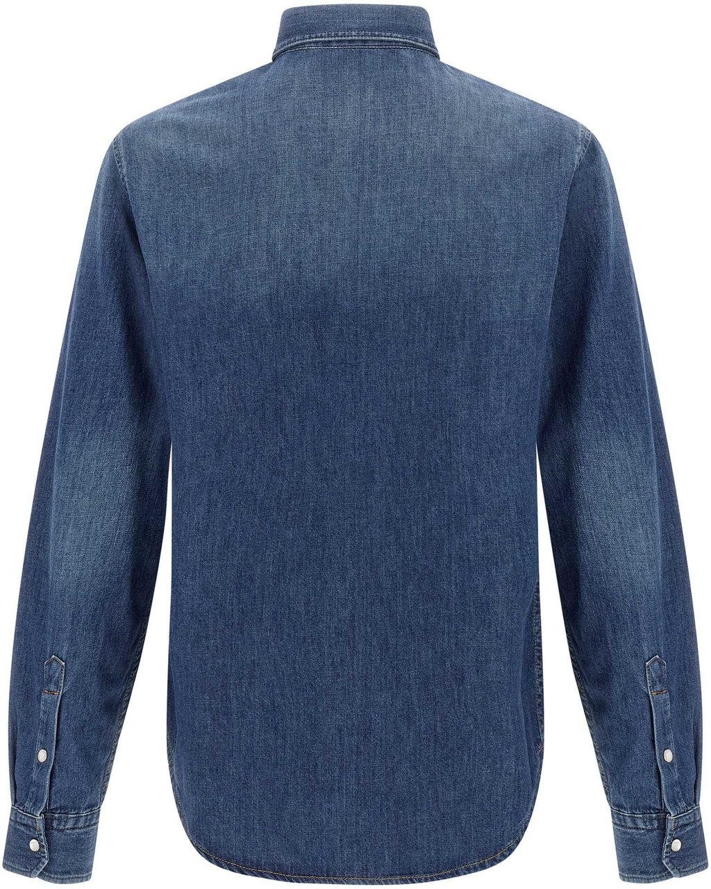 Versace Blue Cotton Blouse Blauw